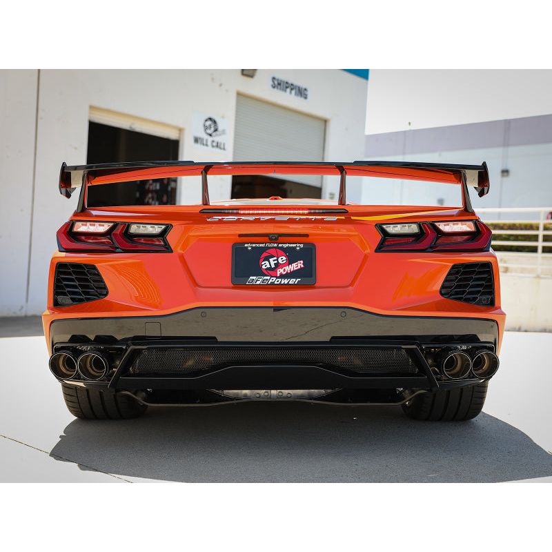 aFe MACH Force-Xp 3in to 2-1/2in 304SS Cat-Back 2020 Chevy Corvette (C8) 6.2L - Carbon Fiber Tip
