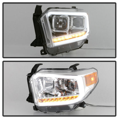 SPYDER xTune 14-17 Toyota Tundra DRL LED Light Bar Projector Headlights - Chrome (PRO-JH-TTU14-LB-C) 9043048