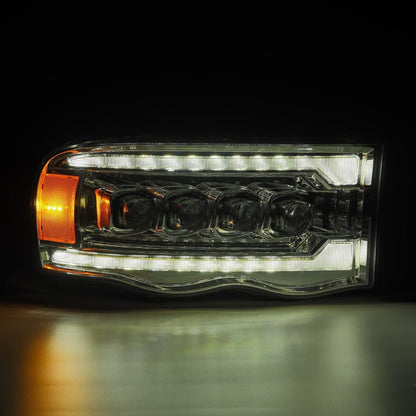 AlphaRex 02-05 Dodge Ram 1500 NOVA LED Proj Headlights Plank Style Chrome w/Activ Light/Seq Signal 880565 *Discontinued