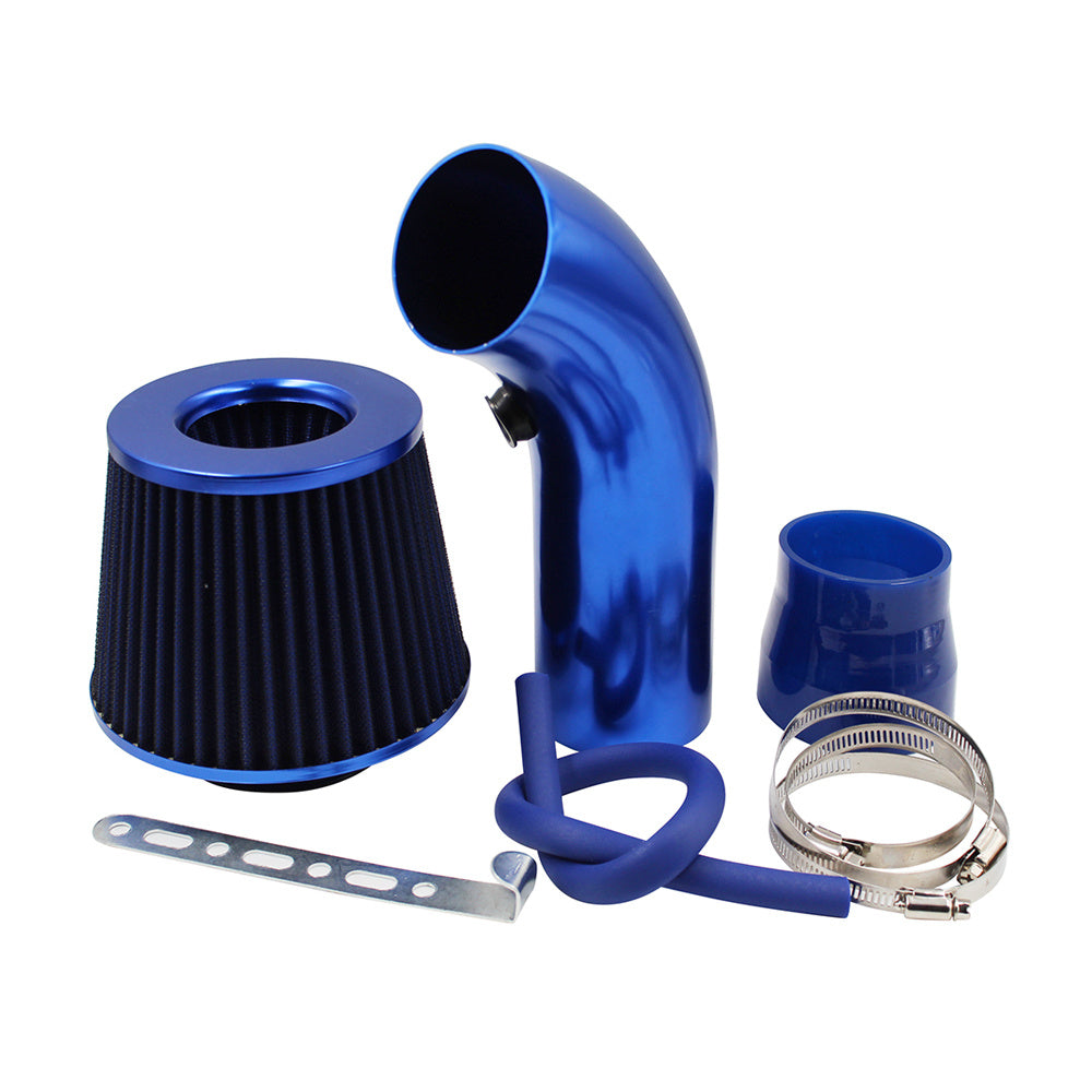 Universal 3-Inch Cold Air Intake Kit with Air Filter & Aluminum Pipe – Blue