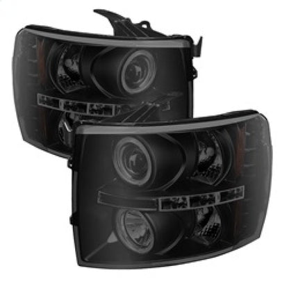 Spyder Chevy Silverado 1500/2500 07-13 Projector Headlights LED Halo LED Blk Smke PRO-YD-CS07-HL-BSM 5078322