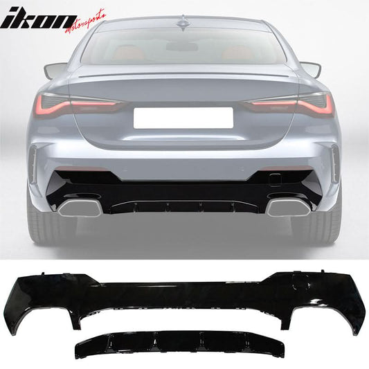 2021-2025 BMW G22 G23 4 Series M440 Black Rear Bumper Diffuser Lip