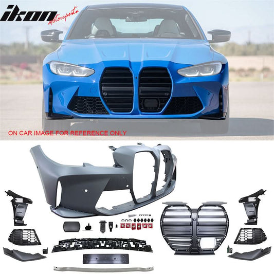 2019-2023 BMW G20 M3 Style Bumper for Square Tip &Side Skirt w/ Light