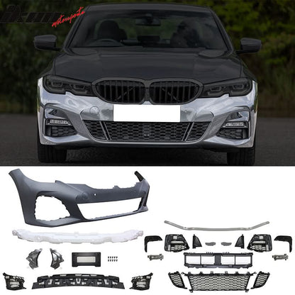 2019-2022 BMW 3 Series G20 M-Tech Black Front Rear Bumper Side Skirts