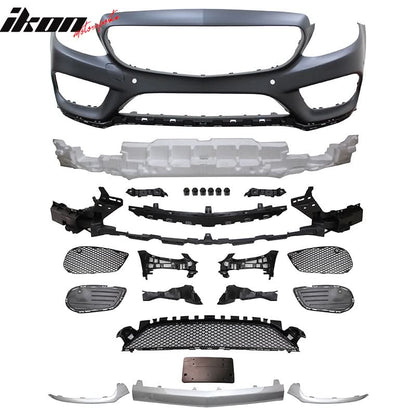 Fits 15-18 Benz C-Class W205 Front Bumper - PP