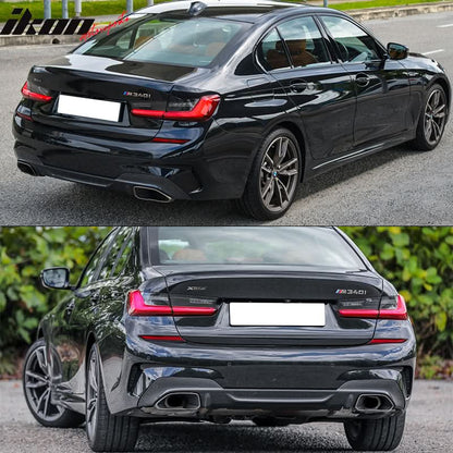2019-2022 BMW 3 Series G20 Sedan M340 Style Black Rear Bumper Cover