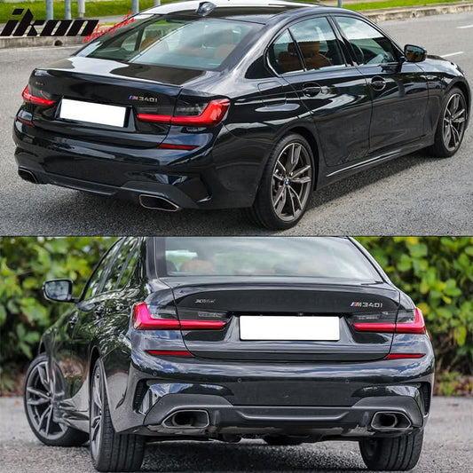 2019-2022 BMW 3 Series G20 Sedan M340 Style Black Rear Bumper Cover