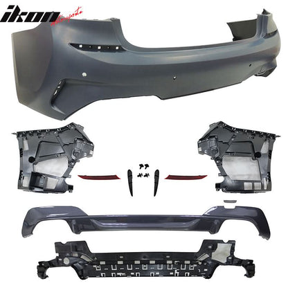 2019-2022 BMW 3 Series G20 Sedan M340 Style Black Rear Bumper Cover