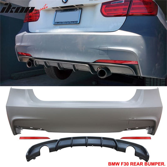 2012-2018 BMW F30 335i MP Single Muffler Twin Outlet Rear Bumper Cover