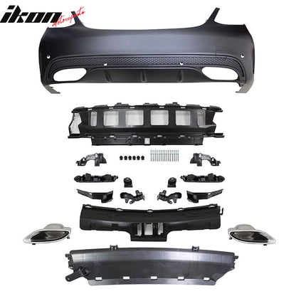 2015-2018 Benz C-Class W205 Rear Bumper with Diffuser Muffler Tip PP
