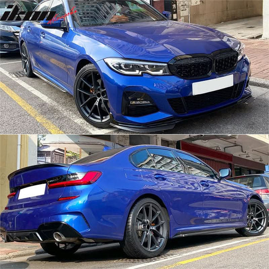 2019-2023 BMW 3 Series G20 MP Style Side Skirts + Gloss Rocker Panel
