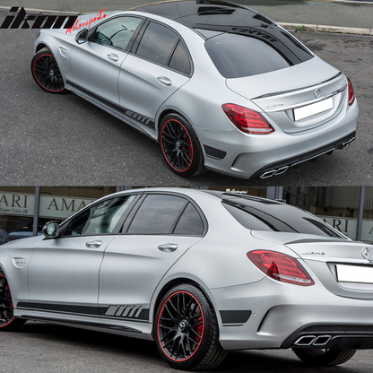 2015-2018 Benz W205 C-Class C63 AMG Style Unpainted Side Skirts PP