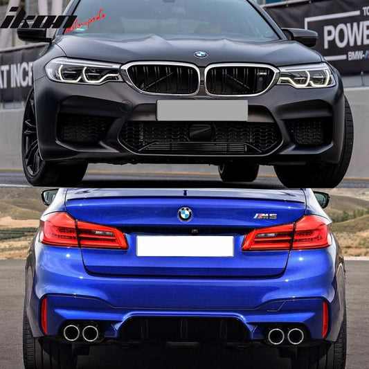 2017-2020 BMW G30 Sedan M5 Style Front + Rear Bumper w/ Diffuser PP
