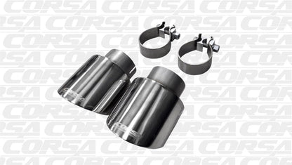 Corsa Performance 10-14 Volkswagen R Mk6 Polished Two 4.0in Polished Pro-Series Tip