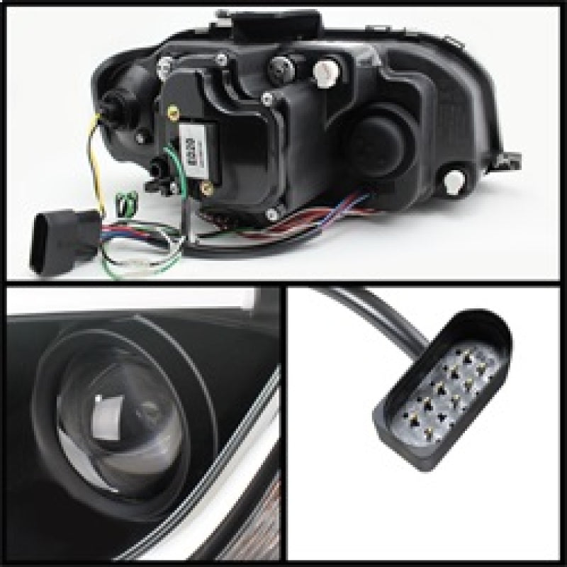 Spyder Audi A3 06-08 Projector Headlights Halogen Model- Light Tube DRL Blk PRO-YD-AA306-LTDRL-BK 5071934