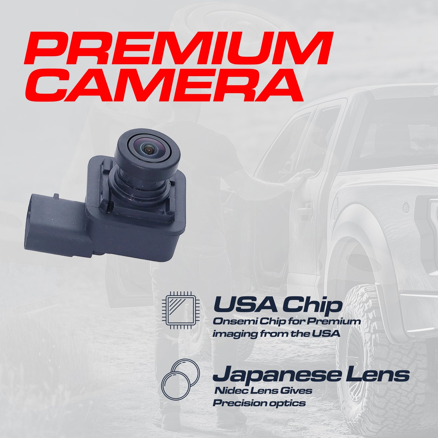 Ford F150 Regular Cab / Extended Cab / Crew Cab w/o Trailer Hook-Up Lamp (2018-2020) OEM Replacement Backup Camera OE Part # JL3Z-19G490-C