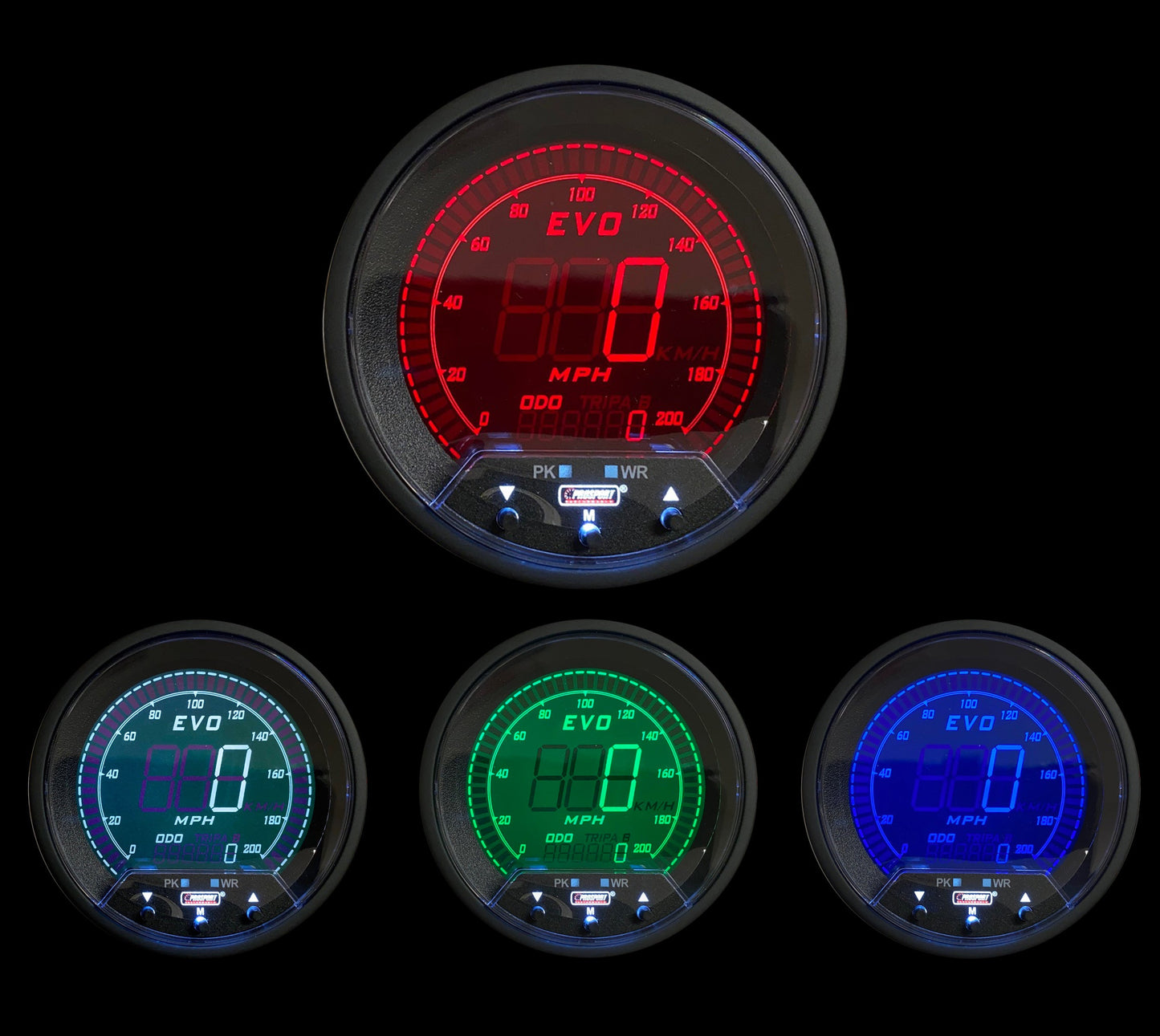 3-1/3" Premium EVO Series Speedometer With Peak/Warning