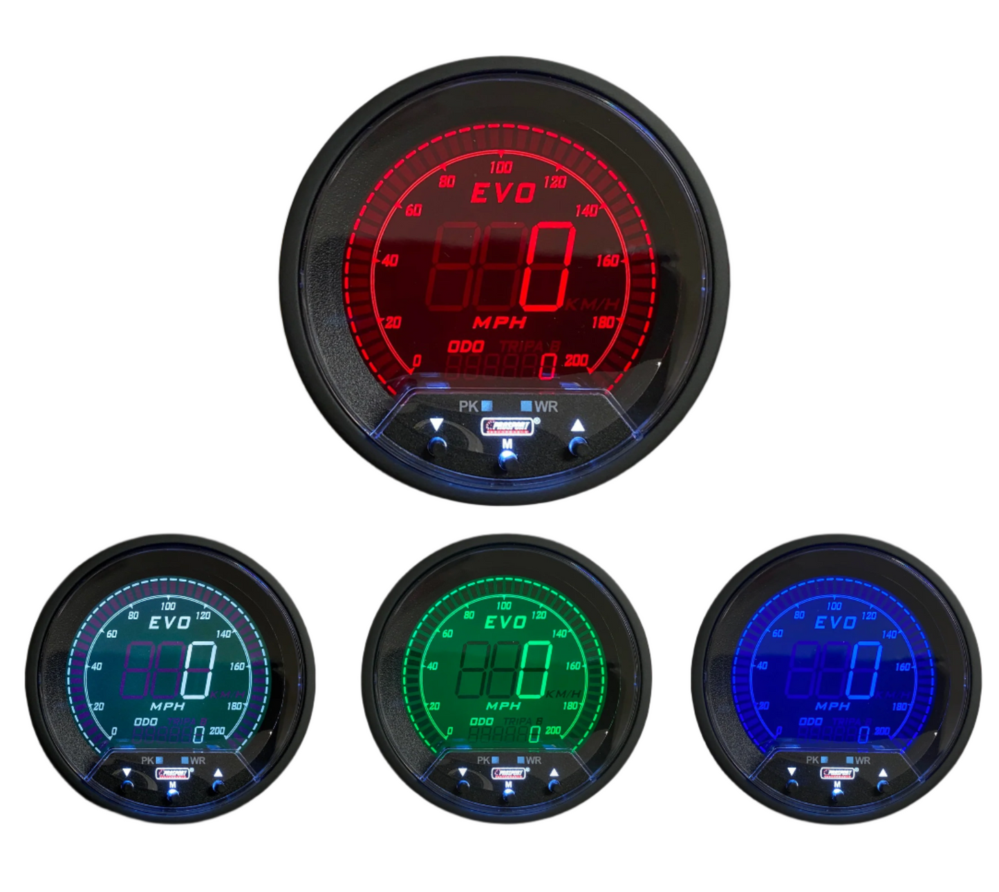 3-1/3" Premium EVO Series Speedometer With Peak/Warning