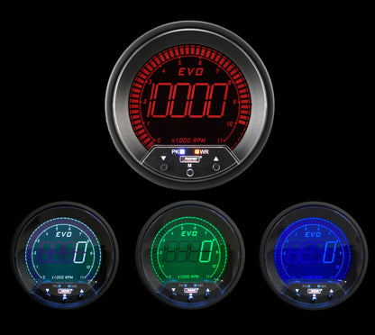 3-1/3" Premium EVO Series Tachometer with  Peak/Warning