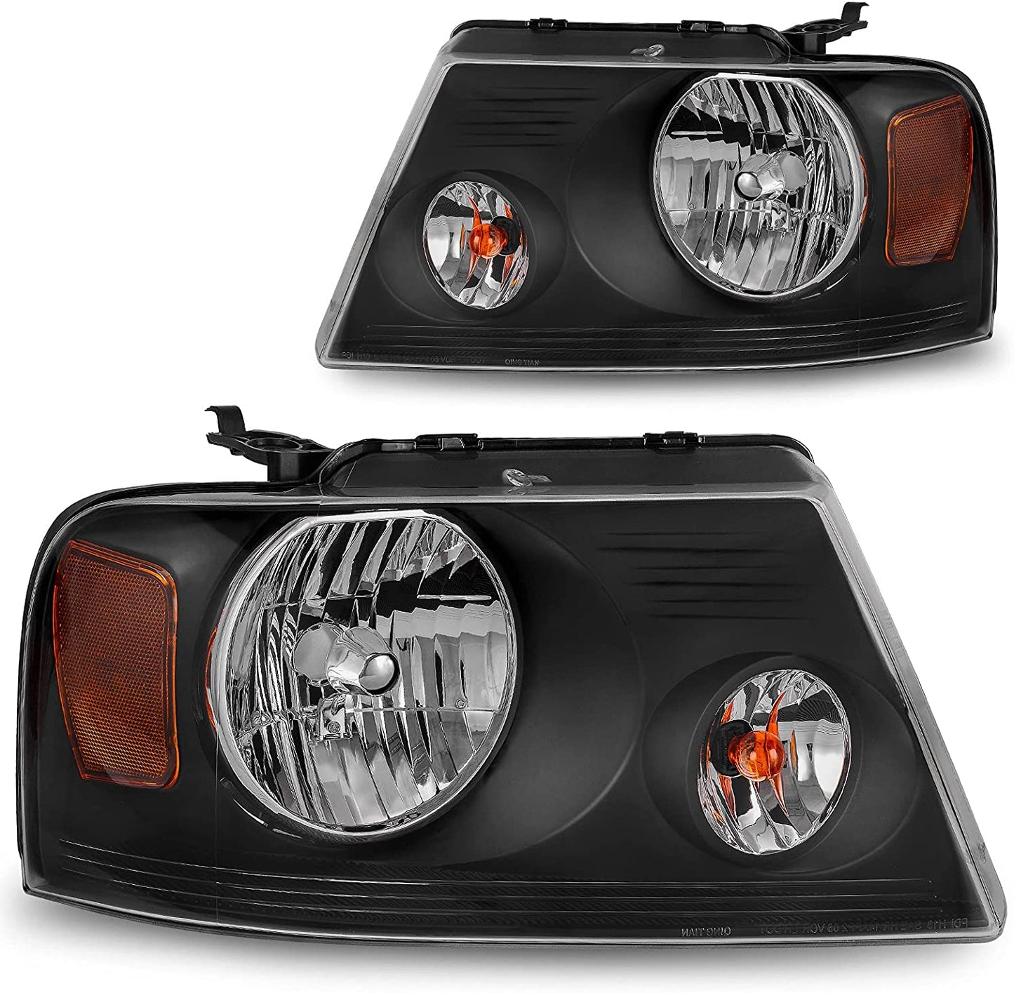 2004-2008 Ford F150 Black Housing Amber Reflector Clear Lens Oe Replacement