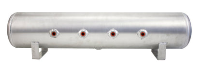 AIRLIFT 4 Gal Alum Air Tank-(4) 1/4" Face Ports,(2) 3/8" End Ports & 1/4"