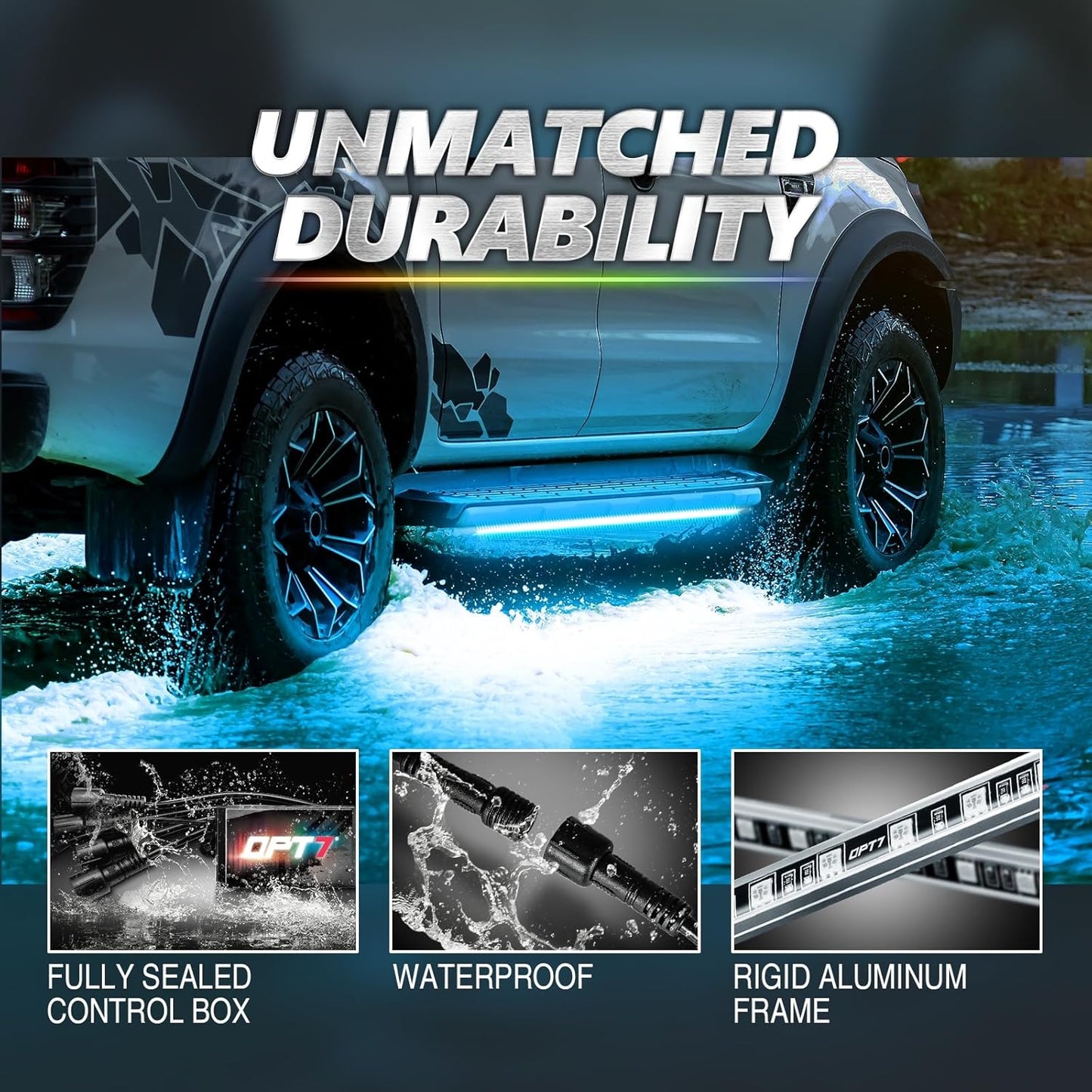 AURA PRO LED Aluminum Underglow Lighting Kit Bluetooth Enabled App for Car Trucks RV Trailers
