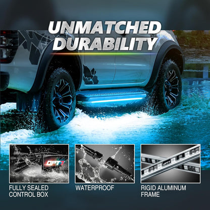 AURA PRO LED Aluminum Underglow Lighting Kit Bluetooth Enabled App for Car Trucks RV Trailers