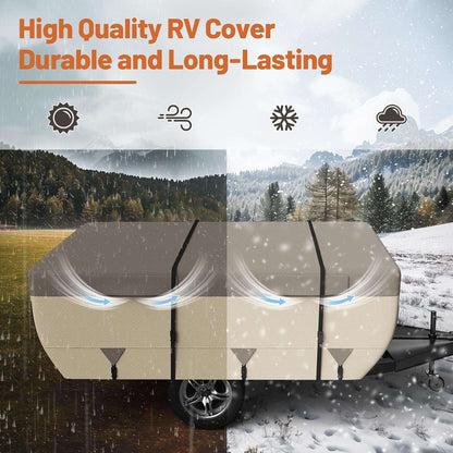 Umbrauto Pop Up Folding Camper Cover Upgraded 7 Layers Top 3 Layers Side,Khaki