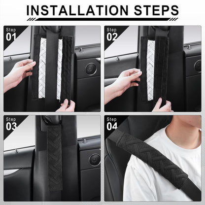 2PCS Soft Cotton Car Seat Belt & Race Harness Shoulder Pads – Universal Fit