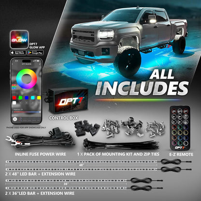 AURA PRO LED Aluminum Underglow Lighting Kit Bluetooth Enabled App for Car Trucks RV Trailers