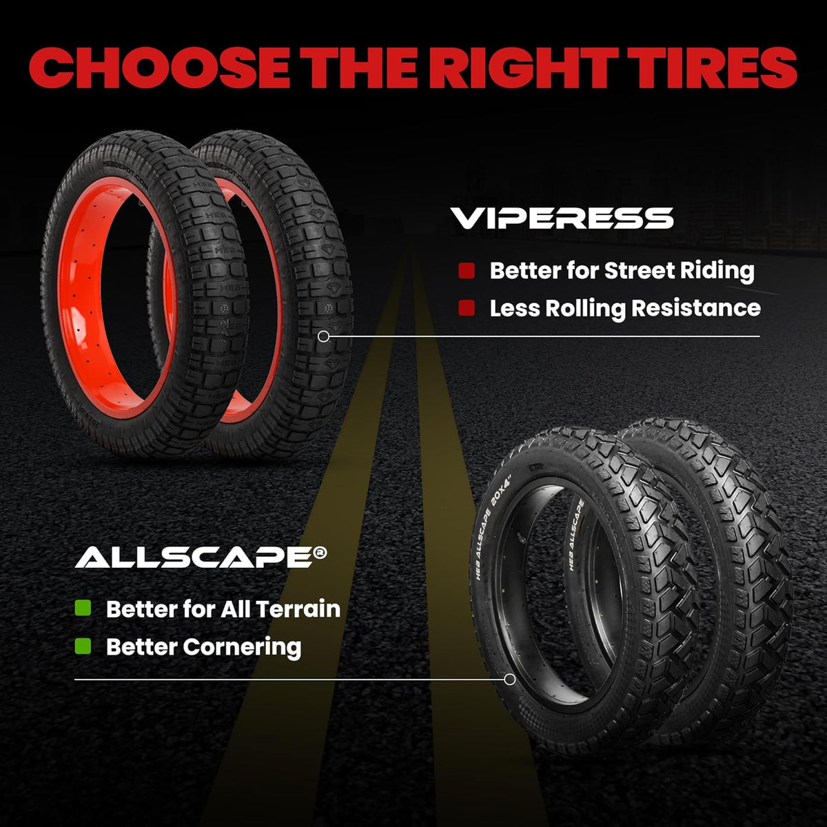 HEB VIPERESS Fat Tire 20x4 (Includes 1 TireOnly)