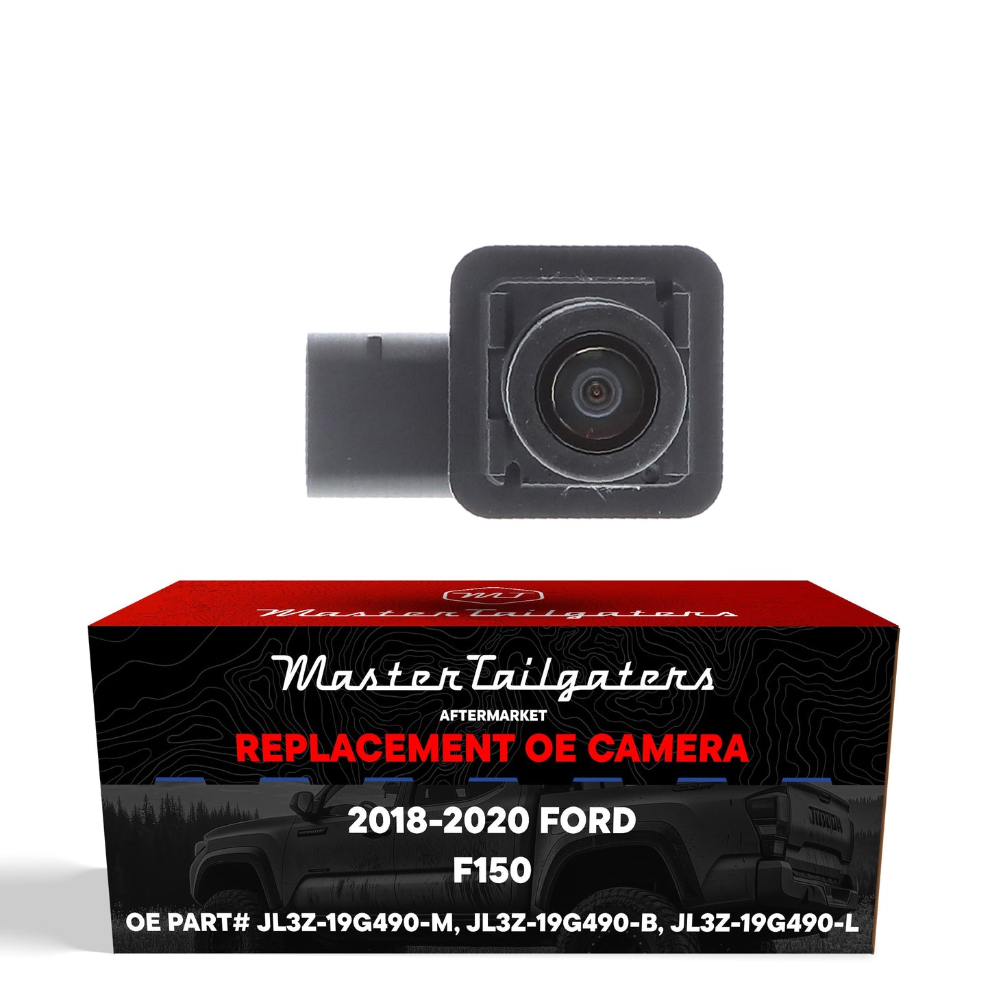 Ford F150 Regular Cab / Extended Cab / Crew Cab w/ Trailer Hook-Up Lamp (2018-2020) OEM Replacement Backup Camera OE Part # JL3Z-19G490-M, JL3Z-19G490-L, JL3Z-19G490-B