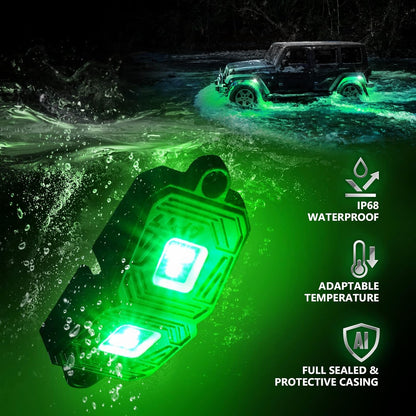 AURA Exterior Pack Bundle (Grille LED Kit + DreamColor Underglow LED Kit + Photon RGB Rock Light Kit) - Bluetooth APP and Remote Controlled