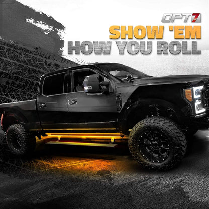 OPT7 Redline Parlux Triple Tailgate Light Bar 60" Bundle with Sidekick Sequential Running Board Light LED Strip Kit