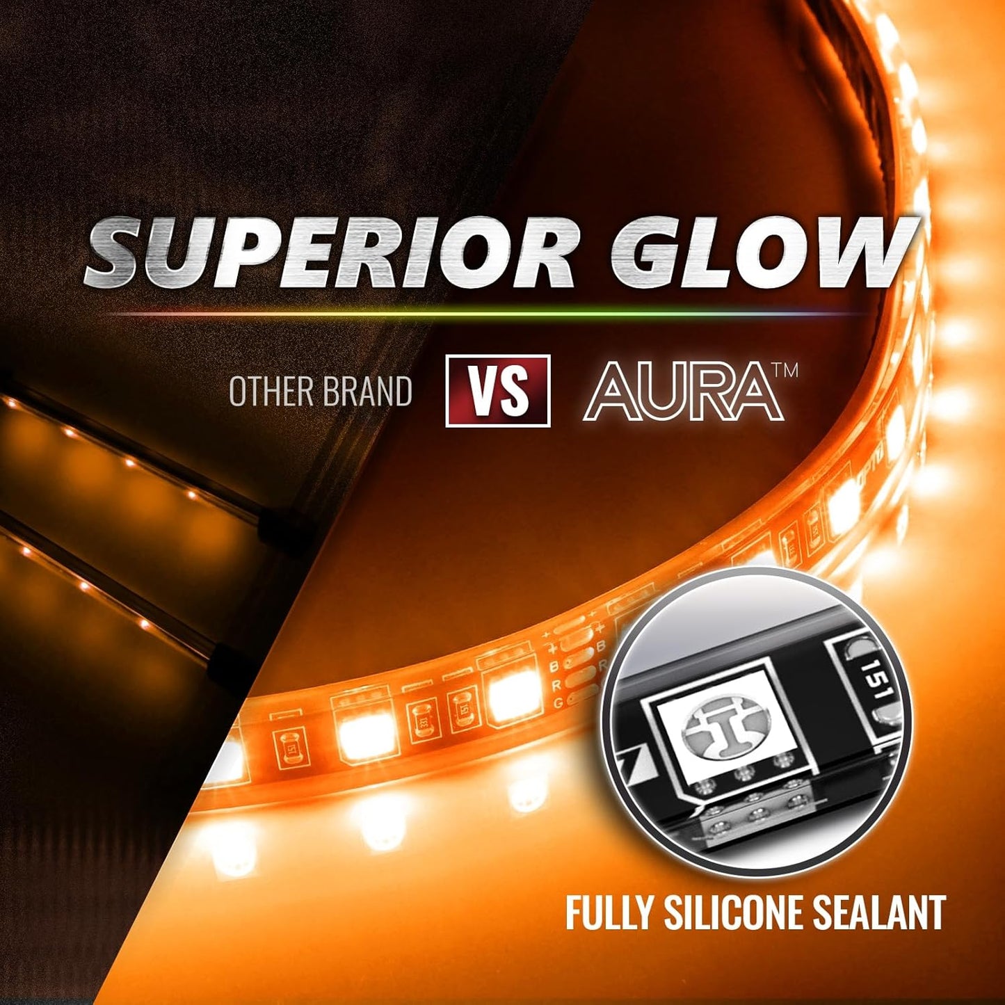 AURA PRO Engine Bay LED Lighting Kit ( 4 x 12-Inch or 4 x 24-Inch)  - Bluetooth Enabled APP Full Color Spectrum