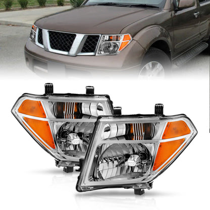 ANZO 2005-2008 Nissan Pathfinder Crystal Headlight Chrome Amber (OE Replacement) 111463