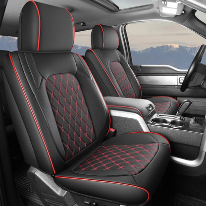 Umbrauto Leather Seat Covers for Silverado/Sierra, Waterproof Custom Full Set Seatcovers for Chevy Silverado/GMC Sierra 2007-2013 & 2019-2026 1500, 2020-2026 2500HD 3500HD Crew/Double/Extended Cab
