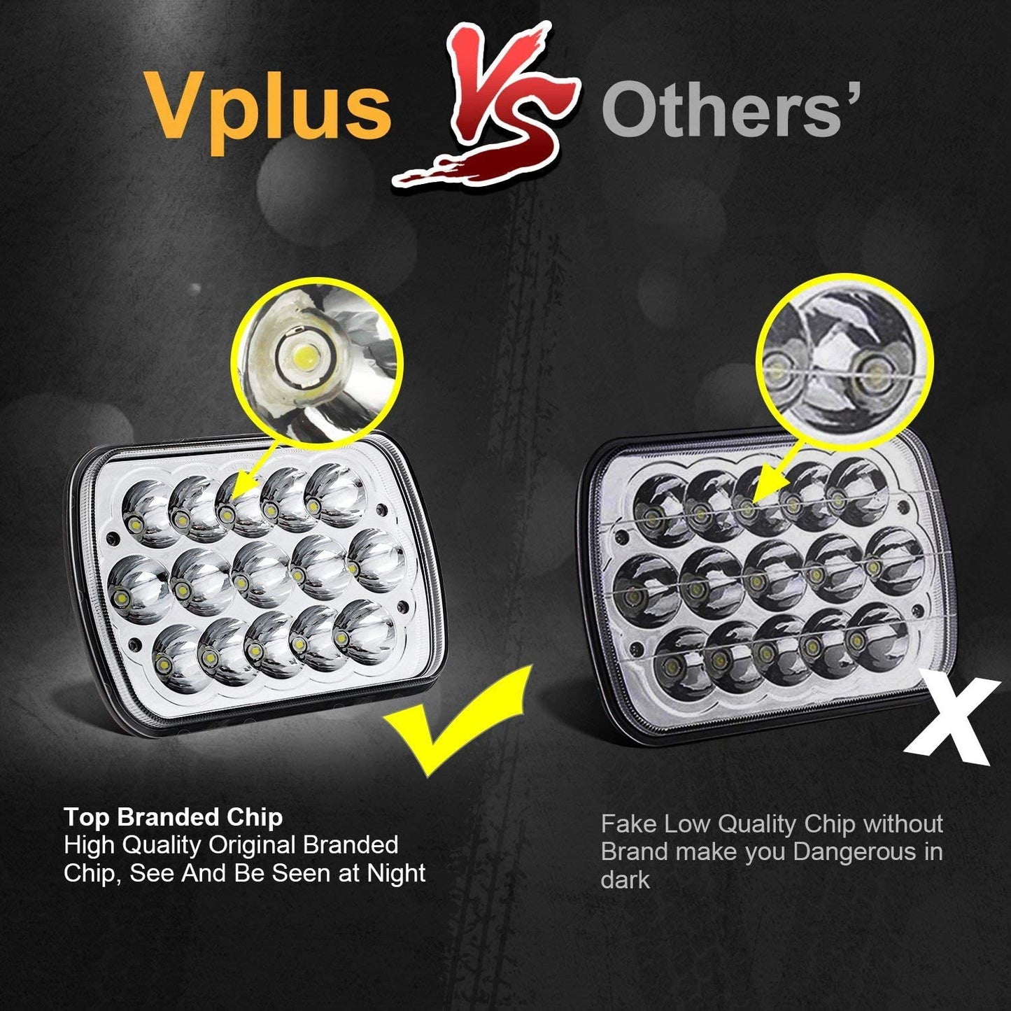 5x7 7x6 Rectangle Headlights