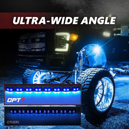 AURA PRO Exterior Pack Bundle (Grille LED Kit + Underglow LED Kit + Photon RGB Rock Light Kit) - Bluetooth  APP and Remote Controlled