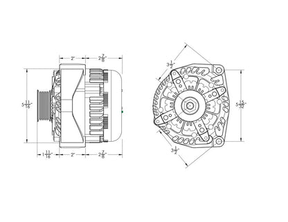 Mechman 400 Amp High Output Alternator 1996-2004 GM Truck 4.3L 4.8L 5.3L 5.7L 6L - Black