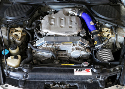 HPS Shortram Air Intake Kit 2003-2006 Nissan 350Z 3.5L V6, Includes Heat Shield, Blue
