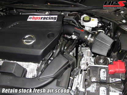HPS Shortram Air Intake Kit 2013-2017 Nissan Altima Sedan 2.5L, Black