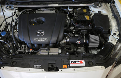 HPS Performance HPS Shortram Air Intake Kit 2014-2017 Mazda Mazda6 2.5L Skyactiv, Includes Heat Shield, 827-547