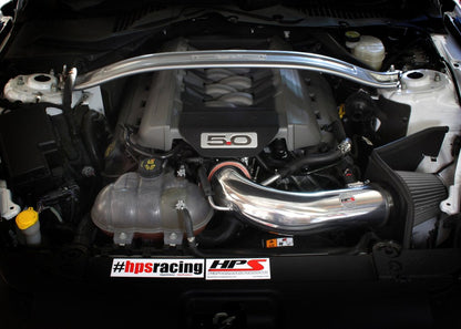 HPS Shortram Air Intake Kit 2015-2017 Ford Mustang GT V8 5.0L, Includes Heat Shield, Red