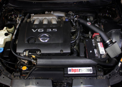 HPS Shortram Air Intake Kit 2004-2008 Nissan Maxima V6 3.5L, Includes Heat Shield, Black