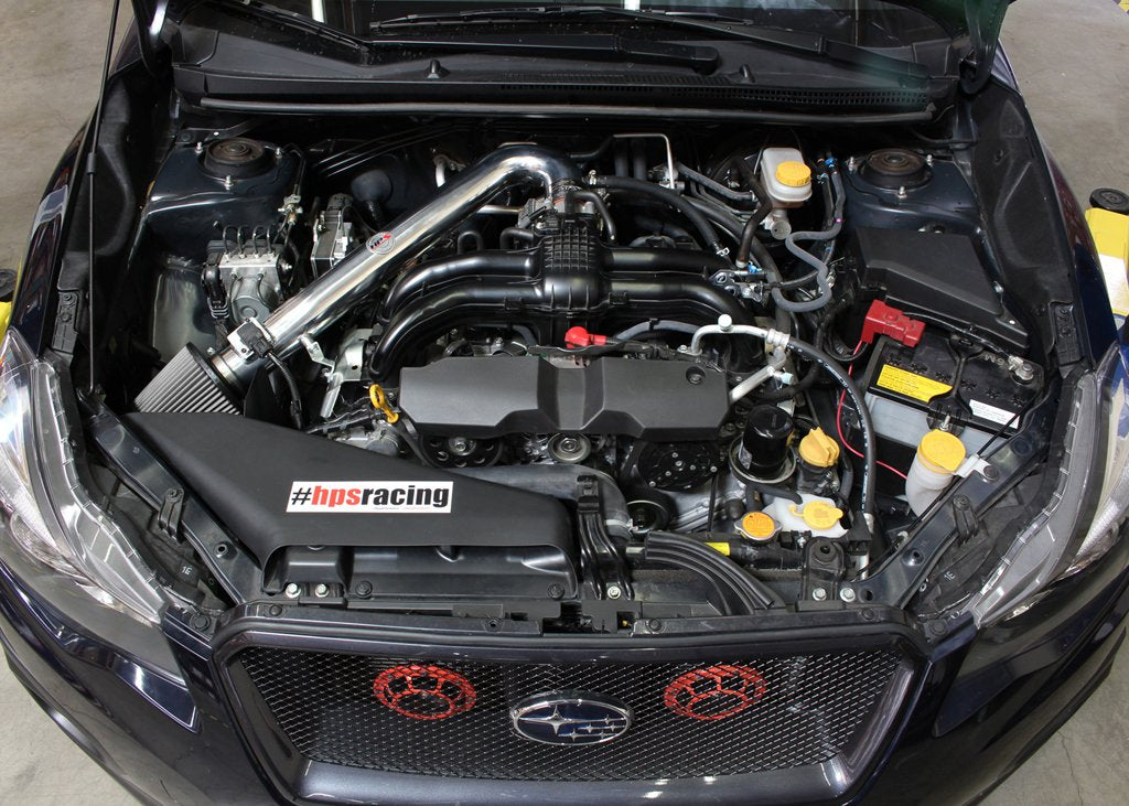 HPS Shortram Air Intake Kit 2011-2016 Subaru Forester 2.5L Non Turbo, Includes Heat Shield, Polish