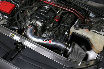 HPS Shortram Air Intake Kit 2011-2017 Dodge Challenger 5.7L V8 except Shaker Hood, Includes Heat Shield, Black