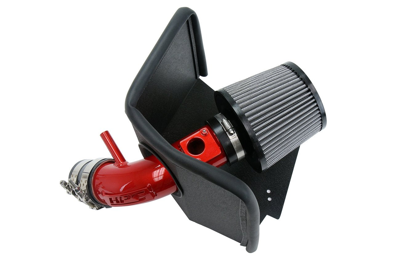 HPS Shortram Air Intake Kit 2009-2019 Toyota Corolla 1.8L, Includes Heat Shield, Red