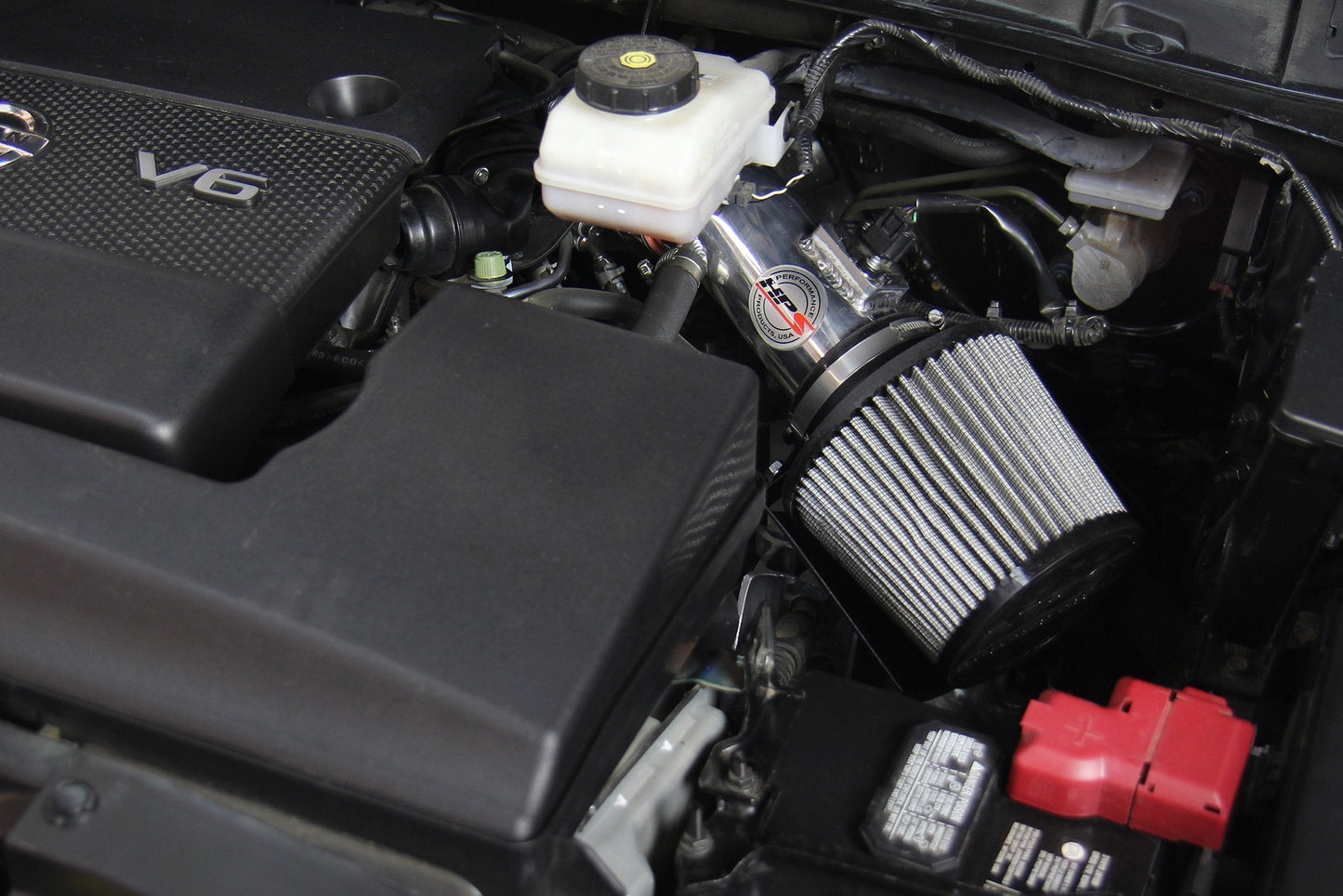HPS Shortram Air Intake Kit 2013-2016 Nissan Pathfinder 3.5L V6, Includes Heat Shield, Blue