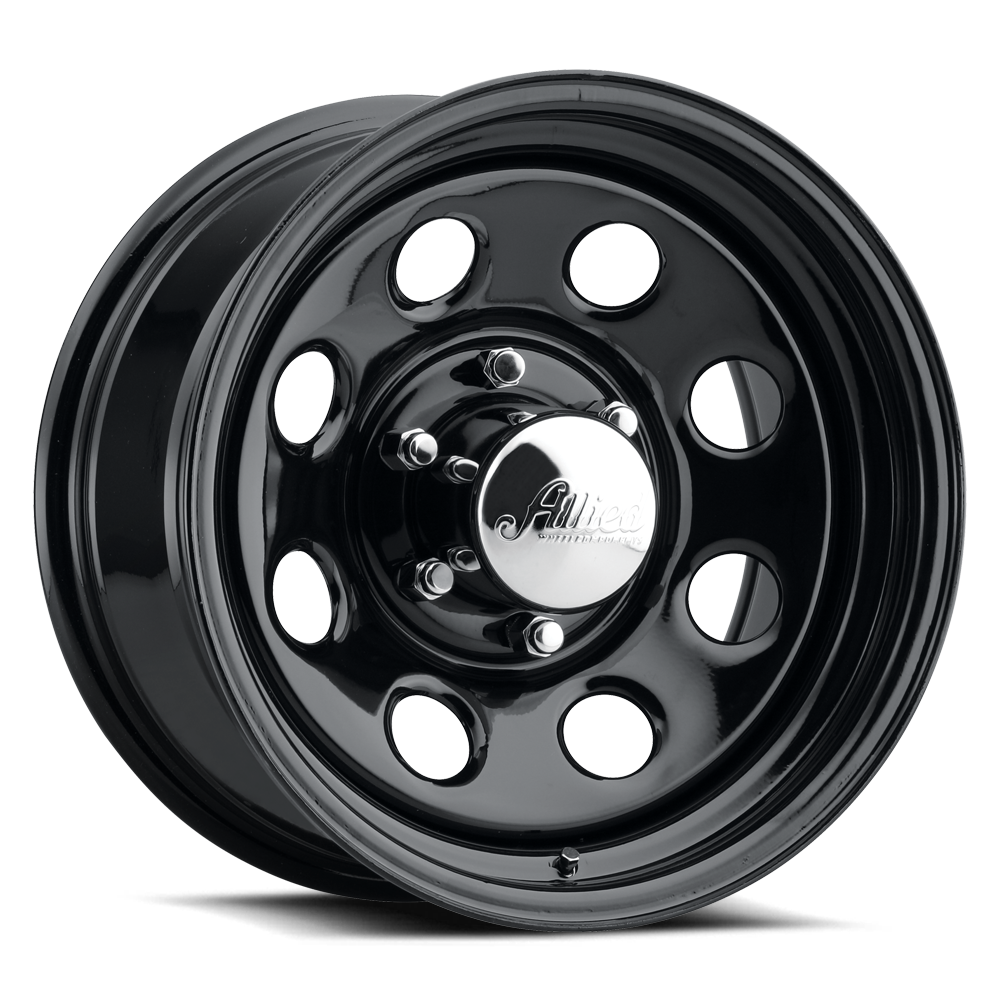 Allied Wheel Components BLACK SOFT 8 15X7 6X5.5 W/CAP